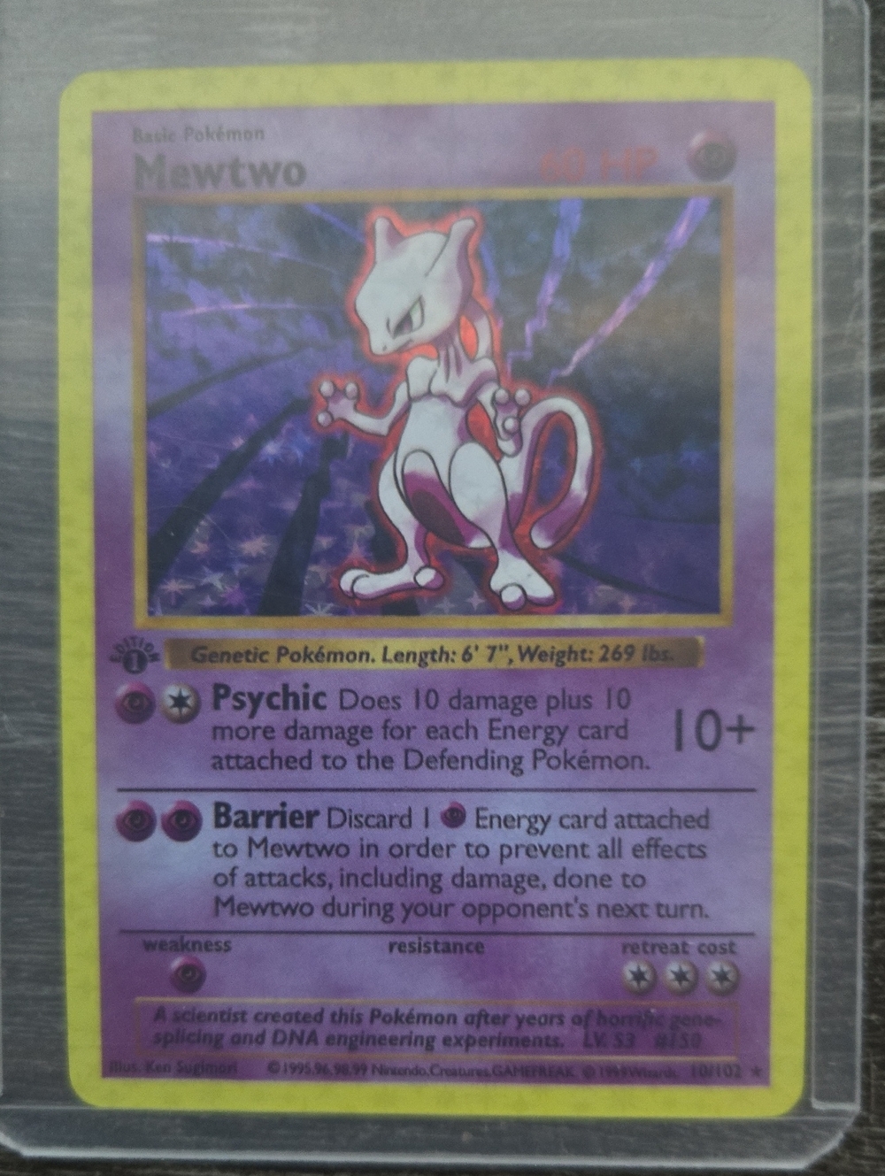 Mewtwo Proxy Pokémon Holographic Card